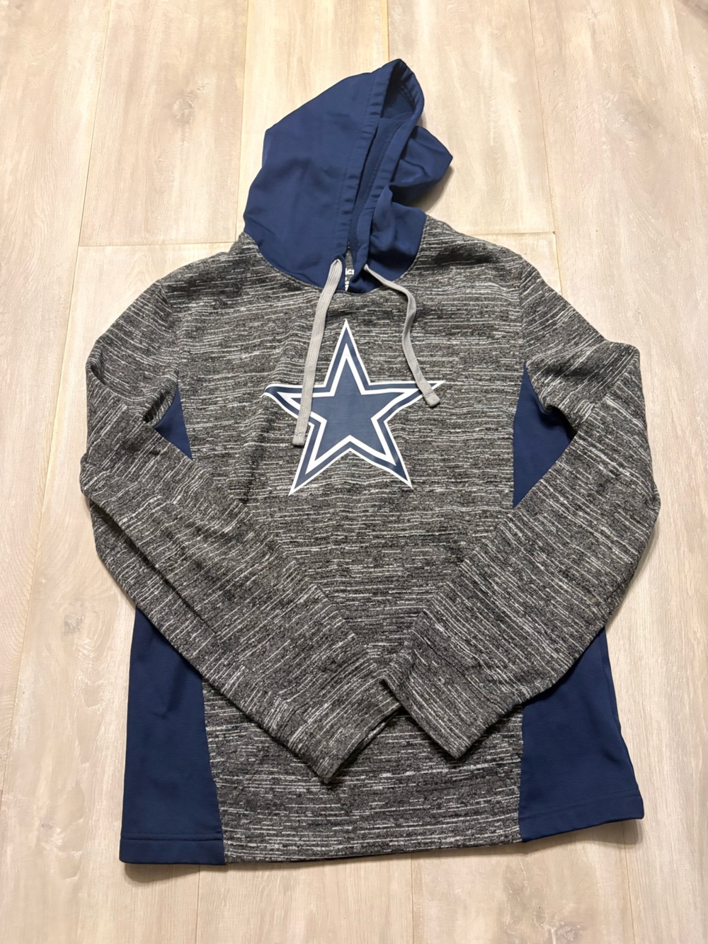 Men's Grey Marled Hoodie with Navy Star Graphic